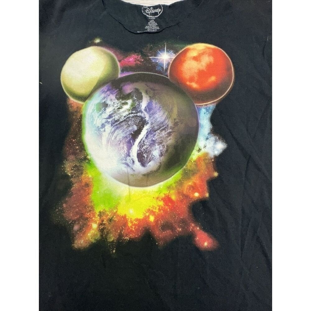 Disney‎ Mickey Mouse Planet Earth Galaxy Sleeveless Tank Top Women's L - Picture 2 of 7